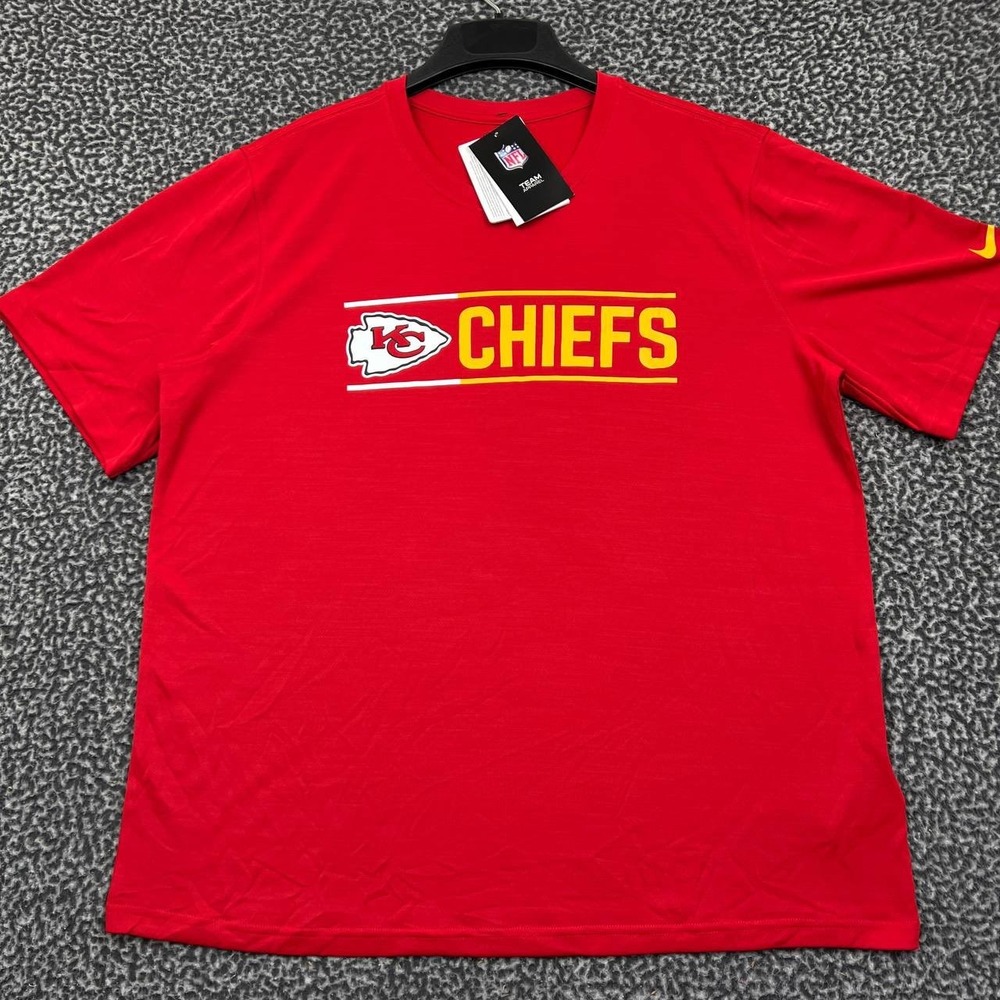 Nike Dri-Fit Shirt Men Large Kansas City Chiefs NFL Short Sleeve Crew Neck New L